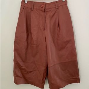 Zara XS leather culottes shorts
